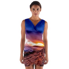 South Africa Sea Ocean Hdr Sky Wrap Front Bodycon Dress