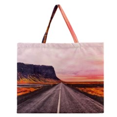 Iceland Sky Clouds Sunset Zipper Large Tote Bag