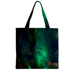 Northern Lights Plasma Sky Zipper Grocery Tote Bag