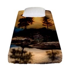 Sunset Dusk Sky Clouds Lightning Fitted Sheet (single Size)