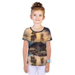 Sunset Dusk Sky Clouds Lightning Kids  One Piece Tee