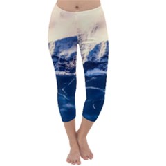 Antarctica Mountains Sunrise Snow Capri Winter Leggings 