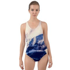 Antarctica Mountains Sunrise Snow Cut-out Back One Piece Swimsuit