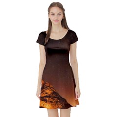 Italy Night Evening Stars Short Sleeve Skater Dress