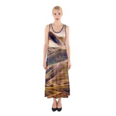 Iceland Mountains Sky Clouds Sleeveless Maxi Dress