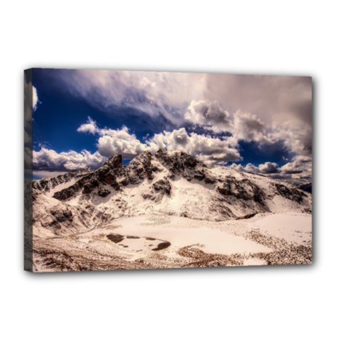 Italy Landscape Mountains Winter Canvas 18  X 12  by BangZart