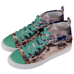 Italy Landscape Mountains Winter Women s Mid-top Canvas Sneakers