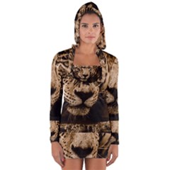 Jaguar Water Stalking Eyes Long Sleeve Hooded T-shirt