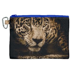 Jaguar Water Stalking Eyes Canvas Cosmetic Bag (xl)