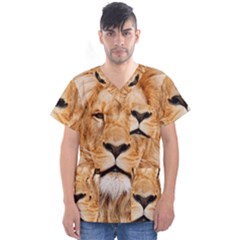 Africa African Animal Cat Close Up Men s V-neck Scrub Top