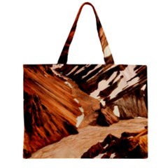 Iceland Mountains Snow Ravine Zipper Mini Tote Bag