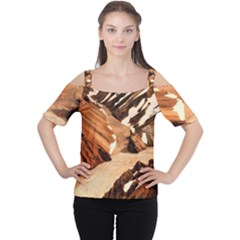 Iceland Mountains Snow Ravine Cutout Shoulder Tee