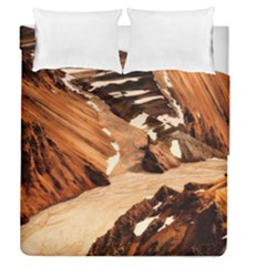 Iceland Mountains Snow Ravine Duvet Cover Double Side (queen Size)