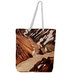 Iceland Mountains Snow Ravine Full Print Rope Handle Tote (large)