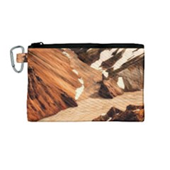 Iceland Mountains Snow Ravine Canvas Cosmetic Bag (medium)