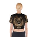 African Lion Mane Close Eyes Cotton Crop Top View2