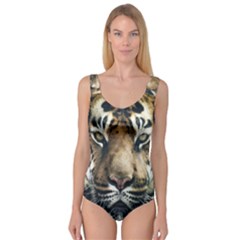 Tiger Bengal Stripes Eyes Close Princess Tank Leotard 