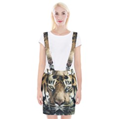 Tiger Bengal Stripes Eyes Close Braces Suspender Skirt