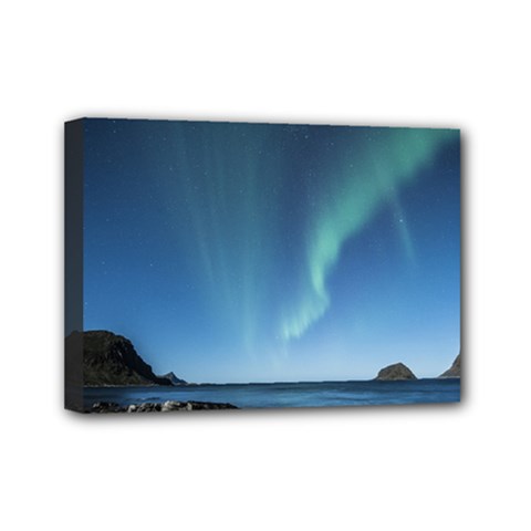 Aurora Borealis Lofoten Norway Mini Canvas 7  X 5  by BangZart