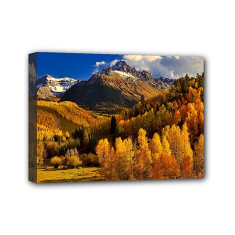 Colorado Fall Autumn Colorful Mini Canvas 7  X 5  by BangZart