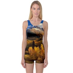 Colorado Fall Autumn Colorful One Piece Boyleg Swimsuit