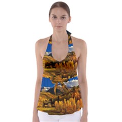 Colorado Fall Autumn Colorful Babydoll Tankini Top by BangZart