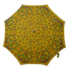 Rainbow Stars In The Golden Skyscape Hook Handle Umbrellas (medium) by pepitasart