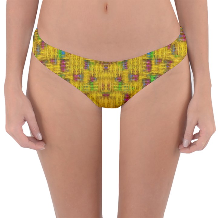 Rainbow Stars In The Golden Skyscape Reversible Hipster Bikini Bottoms