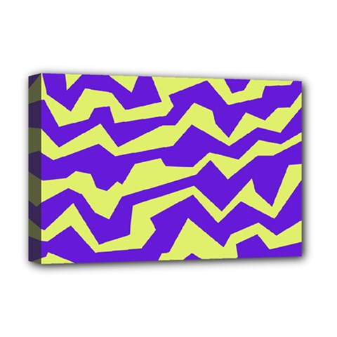 Polynoise Vibrant Royal Deluxe Canvas 18  X 12   by jumpercat