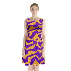 Polynoise Pumpkin Sleeveless Waist Tie Chiffon Dress by jumpercat