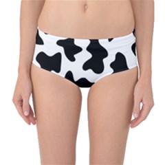 Animal Print Black And White Black Mid-waist Bikini Bottoms