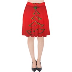 Christmas Velvet High Waist Skirt