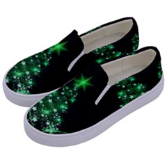 Christmas Tree Background Kids  Canvas Slip Ons