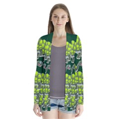 Seamless Tile Background Abstract Drape Collar Cardigan