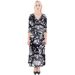 Neurons Brain Cells Brain Structure Quarter Sleeve Wrap Maxi Dress