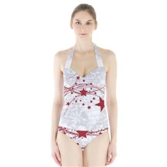 Christmas Star Snowflake Halter Swimsuit