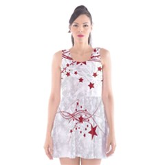 Christmas Star Snowflake Scoop Neck Skater Dress