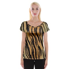 Animal Tiger Seamless Pattern Texture Background Cap Sleeve Tops