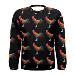 Background Pattern Chicken Fowl Men s Long Sleeve Tee