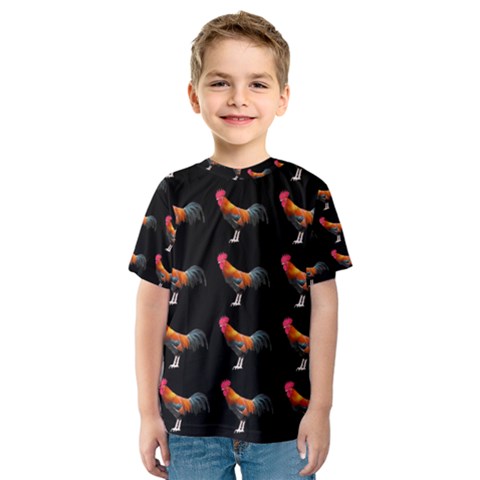 Background Pattern Chicken Fowl Kids  Sport Mesh Tee by BangZart