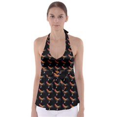 Background Pattern Chicken Fowl Babydoll Tankini Top