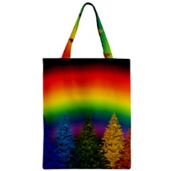 Christmas Colorful Rainbow Colors Zipper Classic Tote Bag