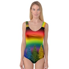 Christmas Colorful Rainbow Colors Princess Tank Leotard 