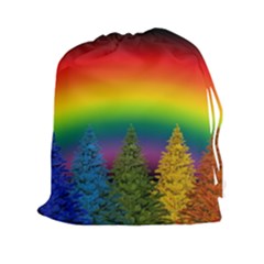 Christmas Colorful Rainbow Colors Drawstring Pouches (xxl)