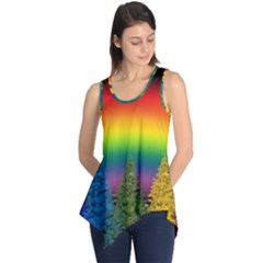 Christmas Colorful Rainbow Colors Sleeveless Tunic