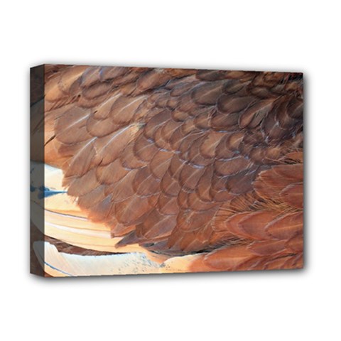 Feather Chicken Close Up Red Deluxe Canvas 16  X 12   by BangZart