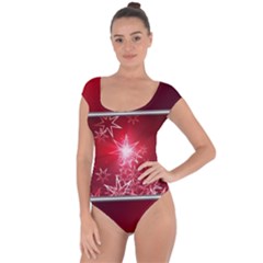 Christmas Candles Christmas Card Short Sleeve Leotard  by BangZart