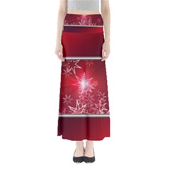 Christmas Candles Christmas Card Full Length Maxi Skirt