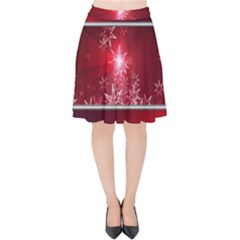 Christmas Candles Christmas Card Velvet High Waist Skirt