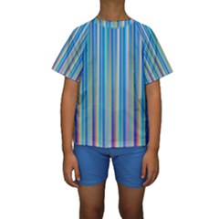 Colorful Color Arrangement Kids  Short Sleeve Swimwear